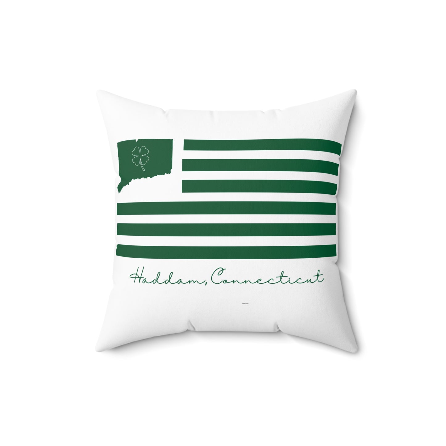 Haddam Connecticut St. Patrick’s Day Flag Spun Polyester Square Pillow