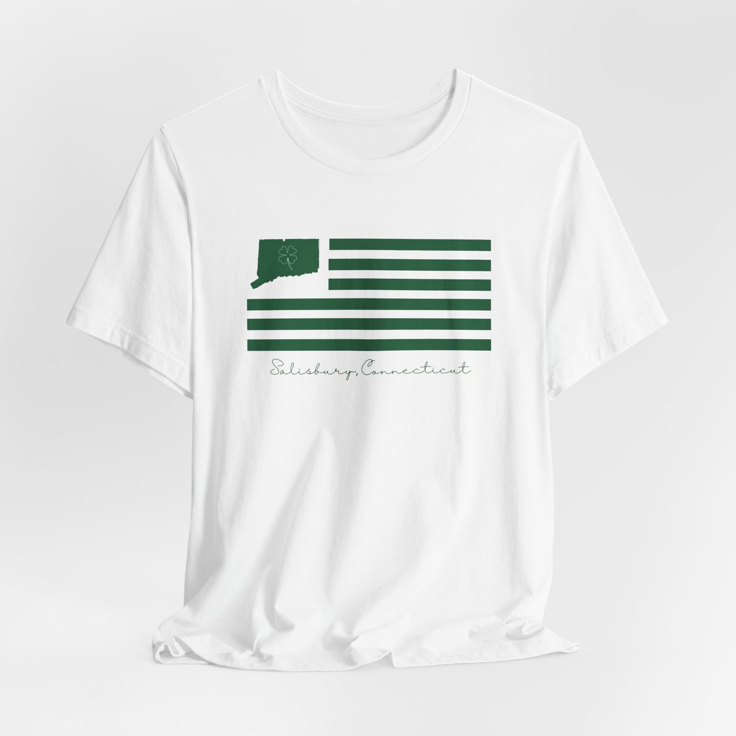 Salisbury Connecticut St. Patrick’s Day Flag Unisex Jersey Short Sleeve T-Shirt