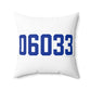 06033 Glastonbury Connecticut Zip Code Polyester Square Pillow