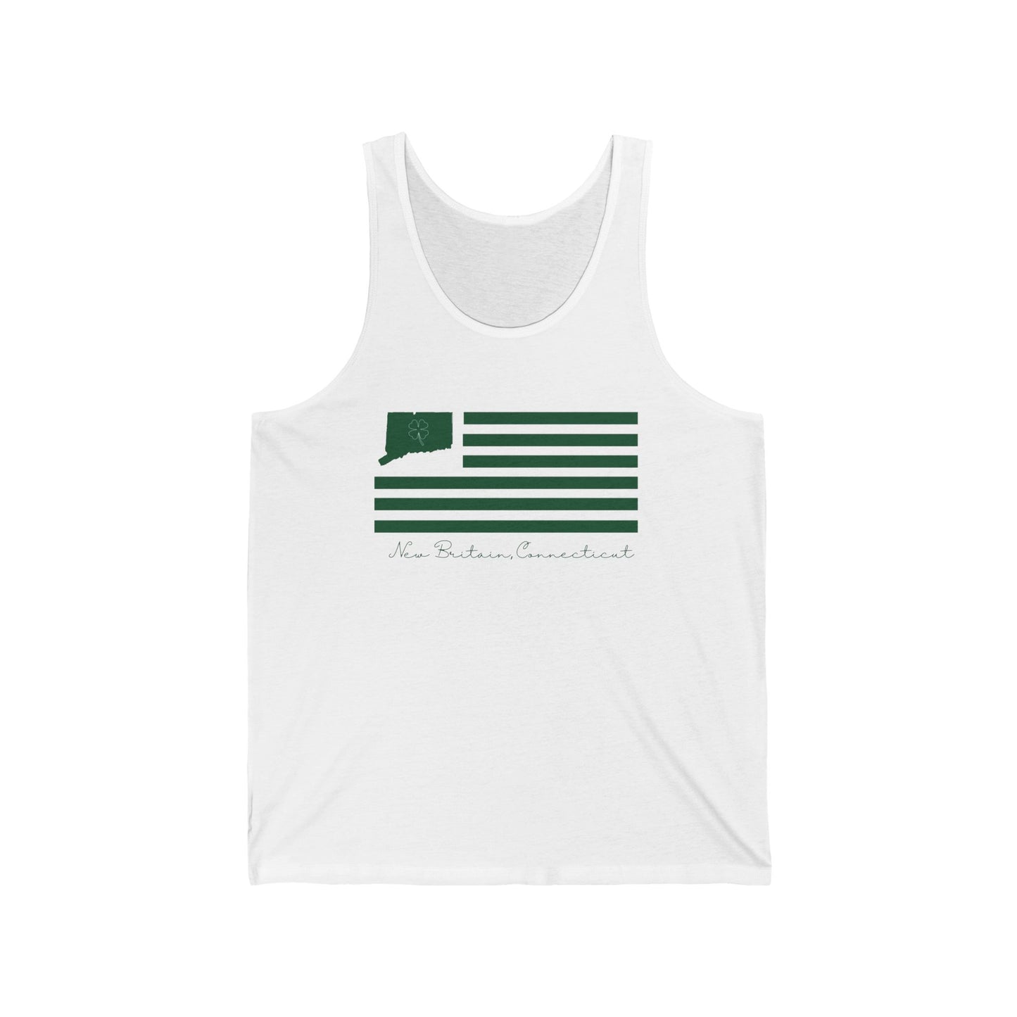 New Britain Connecticut St Patrick’s Day Flag Unisex Jersey Tank Top