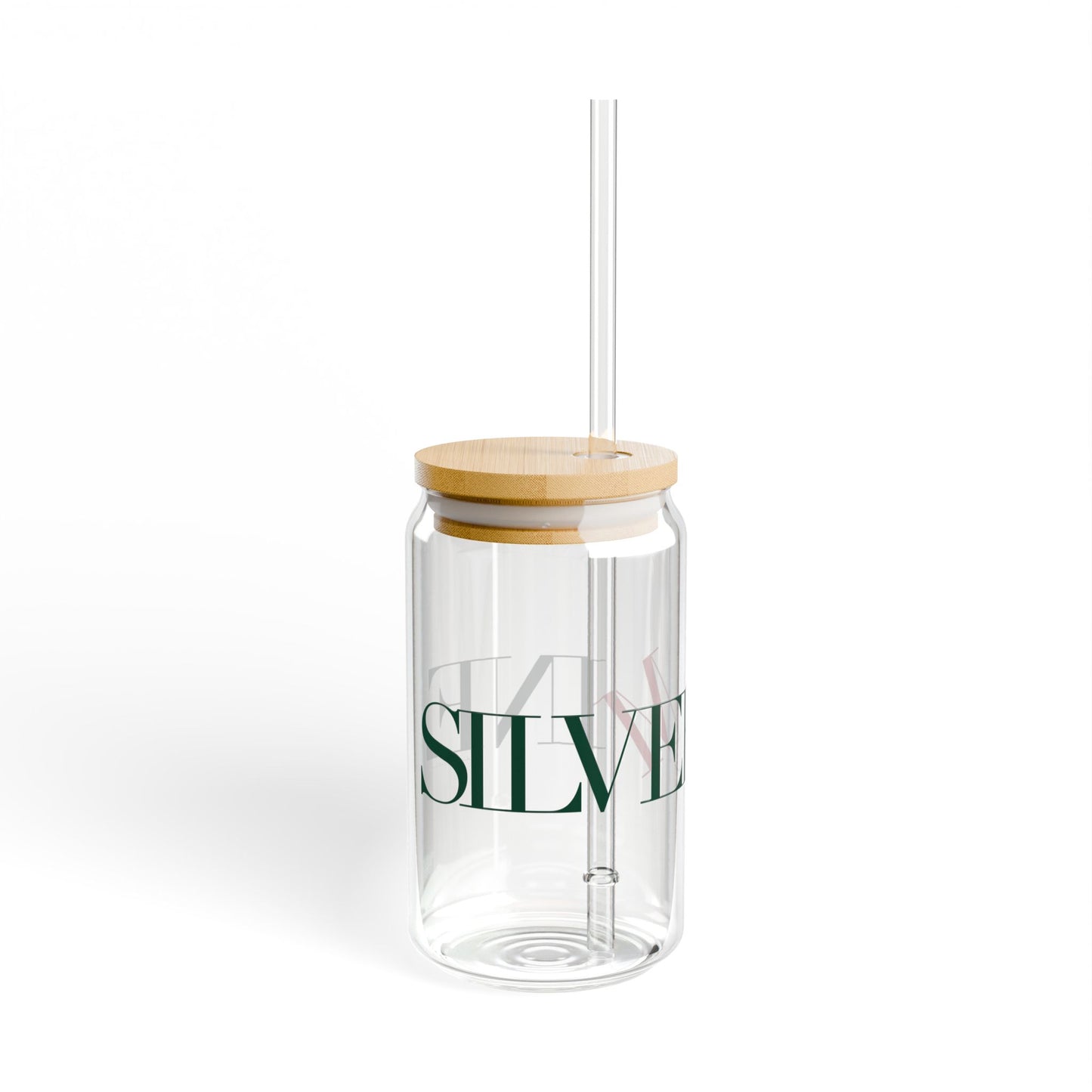 41 Tilt Silvermine Glass Can with Straw and Lid, 16oz