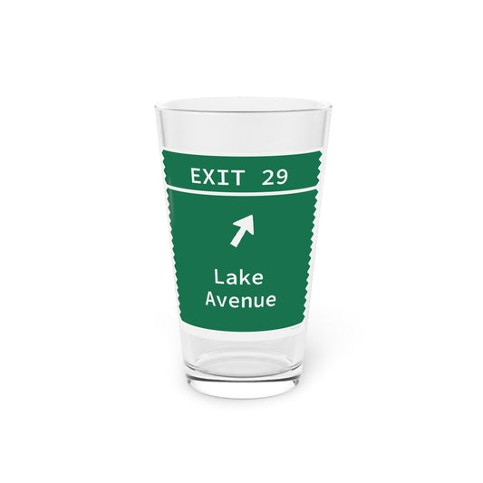 Vintage Merritt Parkway Exit 29 Sign Pint Glass, 16oz