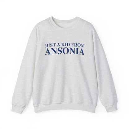 Just a kid from Ansonia Unisex Heavy Blend™ Crewneck Sweatshirt