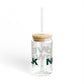 Love Norwalk Glass Can with Straw and Lid, 16oz
