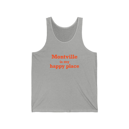 Montville is My Happy Place Unisex Jersey Tank Top