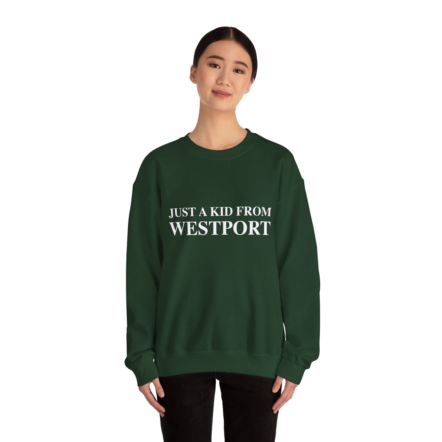 Just a kid from Westport Unisex Heavy Blend™ Crewneck Sweatshirt