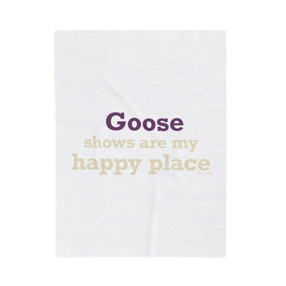 Goose Shows Are My Happy Place  - Cream  & Purple Velveteen Plush Blanket