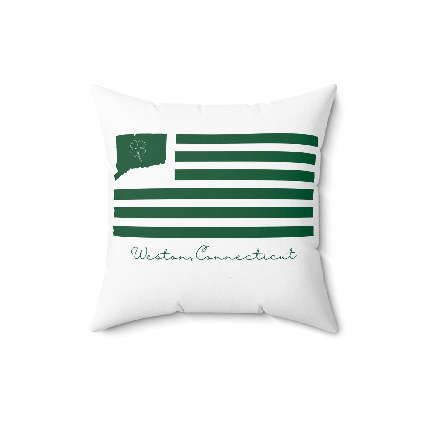 Weston Connecticut St Patrick’s Day Flag Spun Polyester Square Pillow