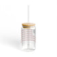 Old Saybrook Connecticut Flag Glass Can with Straw and Lid, 16oz