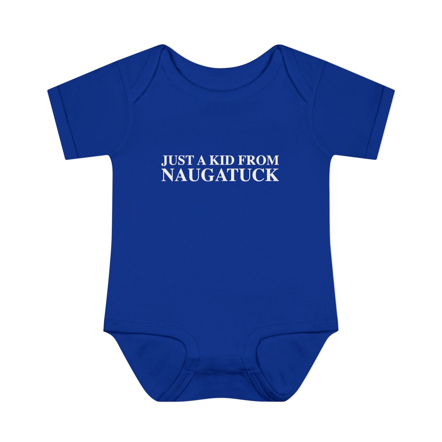 Just a kid from Naugatuck Infant Baby Rib Bodysuit