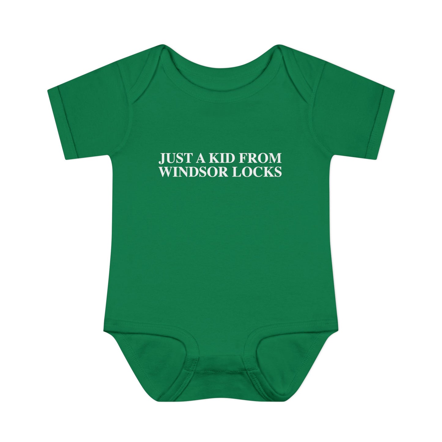 Just a kid from Windsor Locks Infant Baby Rib Bodysuit