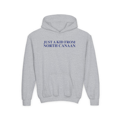 Just a kid from North Canaan Youth Heavy Blend Hooded Sweatshirt