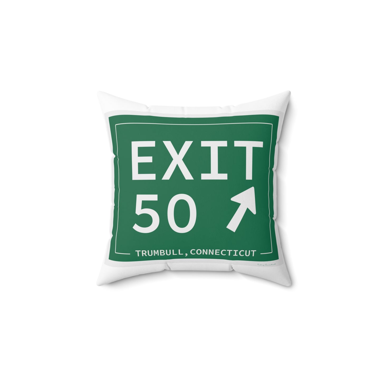 Vintage Exit 50  Merritt Parkway Sign Spun Polyester Square Pillow