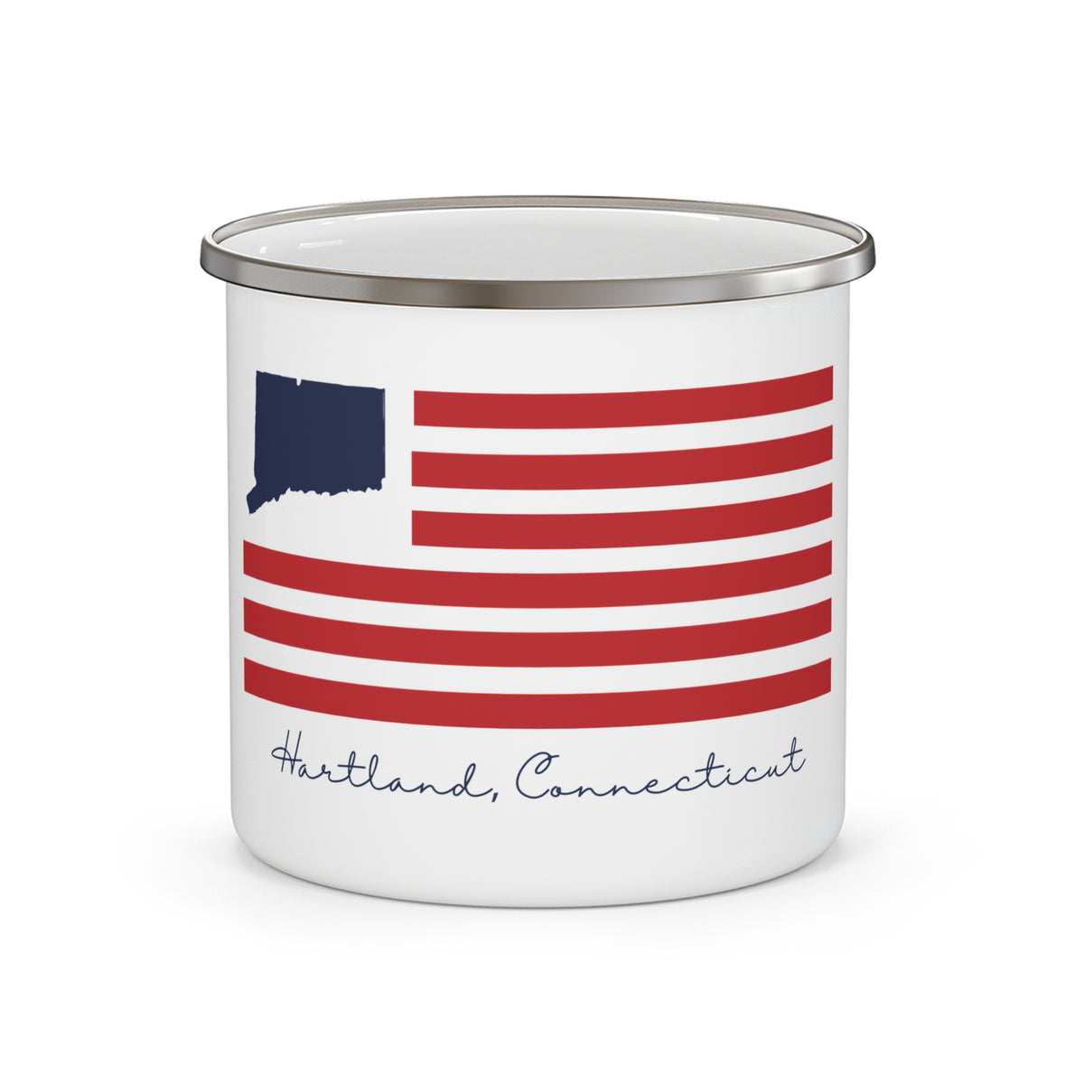 Hartland Connecticut Flag Enamel Camping Mug