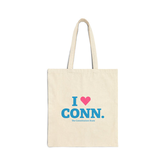I Heart CONN. Cotton Canvas Tote Bag