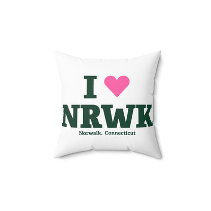 I Heart NRWK Spun Polyester Square Pillow