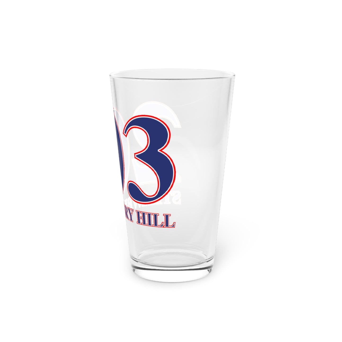 203 Strawberry Hill Red, White & Blue Pint Glass, 16oz