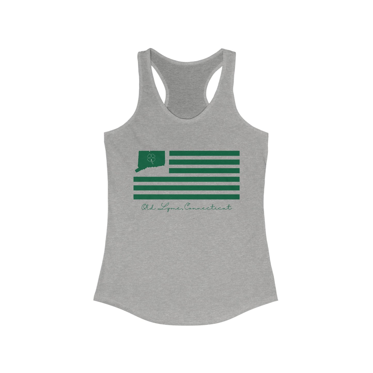 Old Lyme Connecticut St. Patrick’s Day Flag Women's Ideal Racerback Tank Top