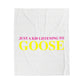 Just a kid listening to Goose  - Yellow & Pink Velveteen Plush Blanket