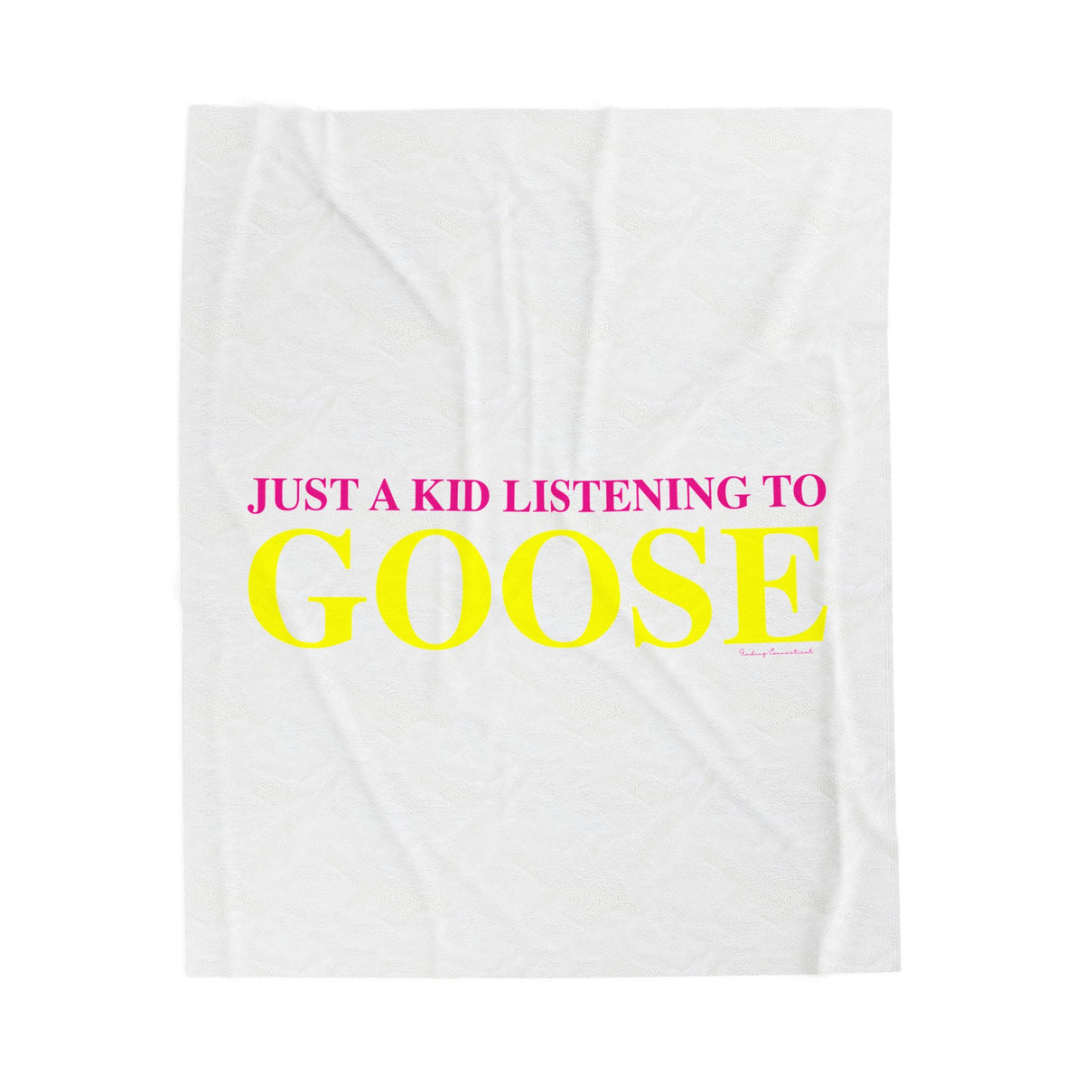 Just a kid listening to Goose  - Yellow & Pink Velveteen Plush Blanket