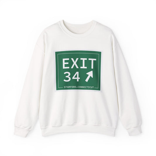Vintage Exit 34 Merritt Parkway Sign Unisex Heavy Blend™ Crewneck Sweatshirt