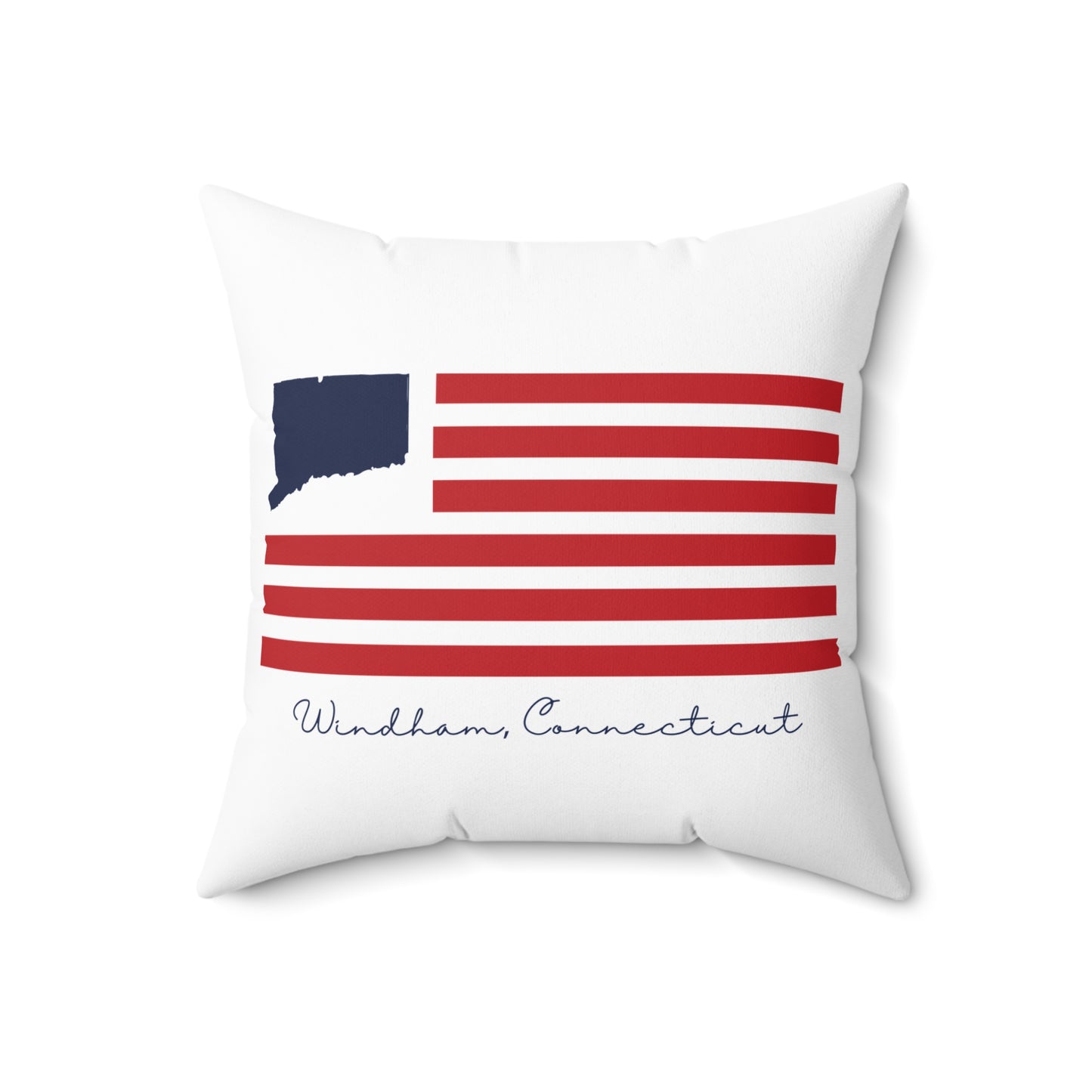 Windham Connecticut Flag Spun Polyester Square Pillow