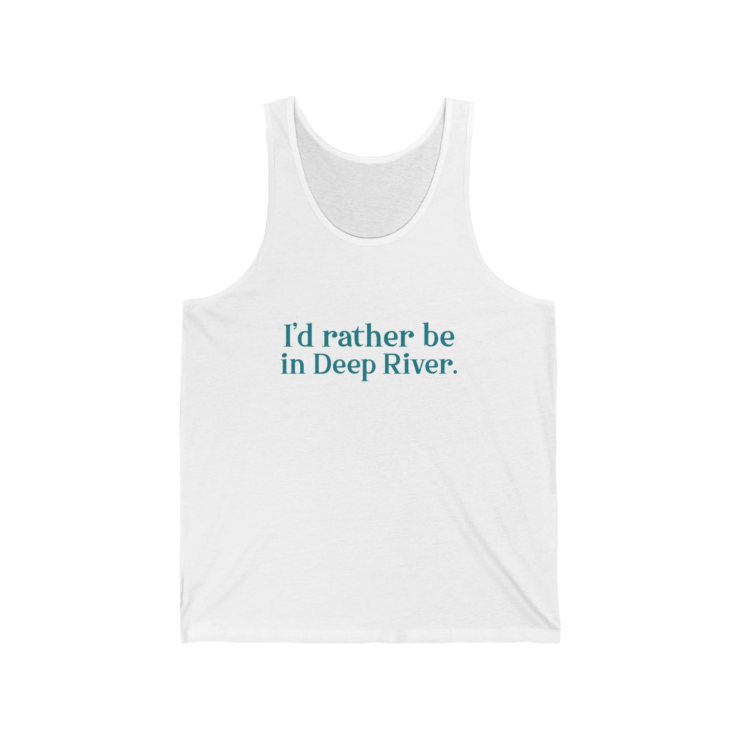 I'd rather be in Deep River. Unisex Jersey Tank