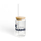 Love Greens Farms Glass Can with Straw and Lid, 16oz