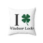 I Clover Windsor Locks Spun Polyester Square Pillow