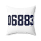 06883 Weston Connecticut Zip Code Spun Polyester Square Pillow