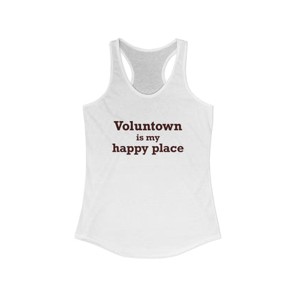 Voluntown is My Happy Place Women's Ideal Racerback Tank Top