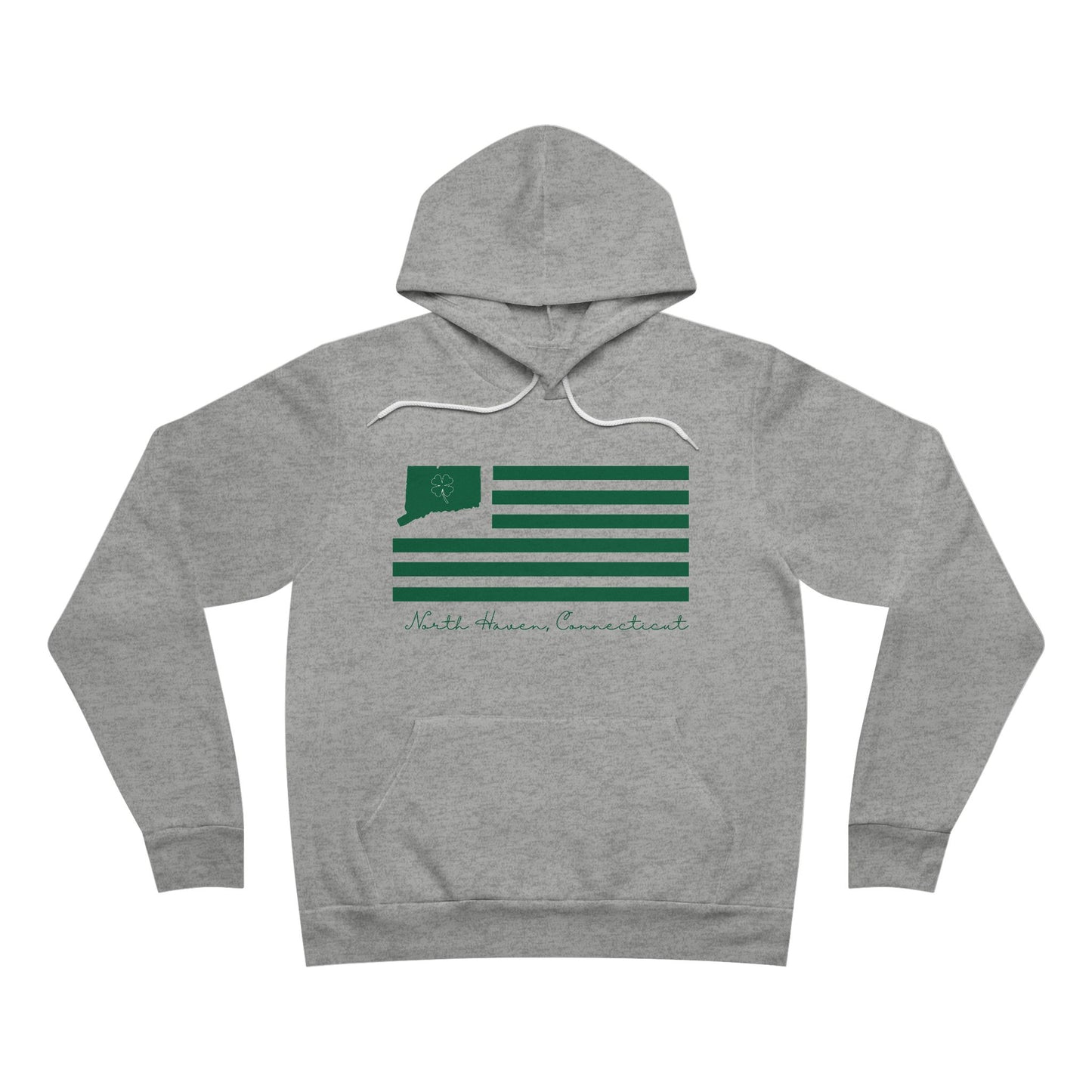 North Haven Connecticut St Patrick’s Day Flag Unisex Sponge Fleece Pullover Hoodie