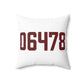 06478 Oxford Connecticut Zip Code Polyester Square Pillow