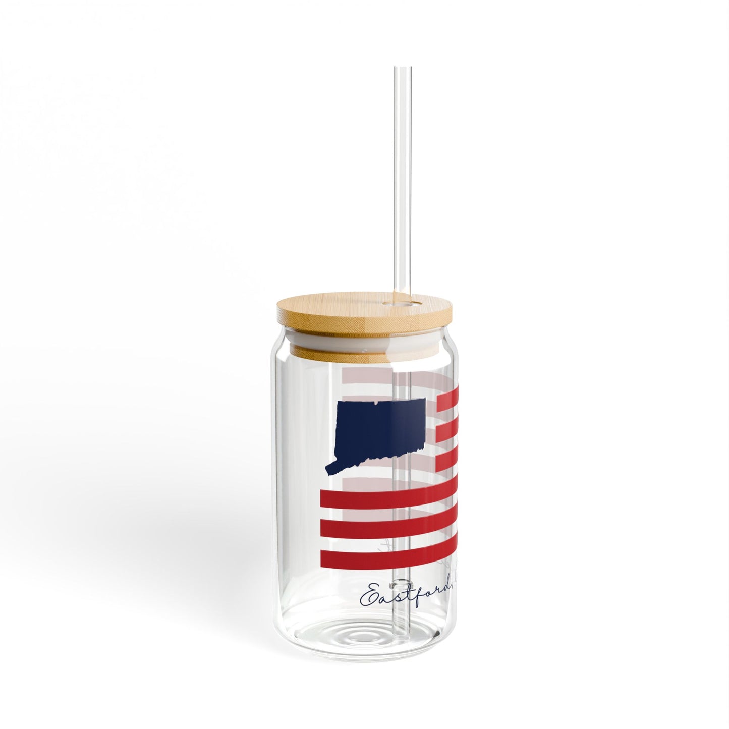 Eastford Connecticut Flag Sipper Glass, 16oz