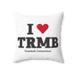 I Heart TRMB Spun Polyester Square Pillow