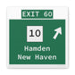 Vintage WCP Exit 60 Sign Matte Canvas, Stretched, 1.25"