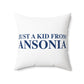Just a kid from Ansonia Polyester Square Pillow