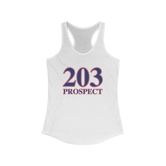 203 Prospect Red White & Blue Women's Ideal Racerback Tank Top
