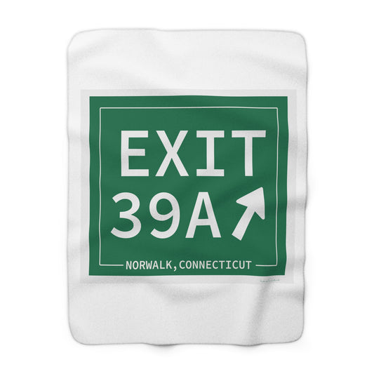 Vintage Exit 39A Merritt Parkway Sign Sherpa Fleece Blanket