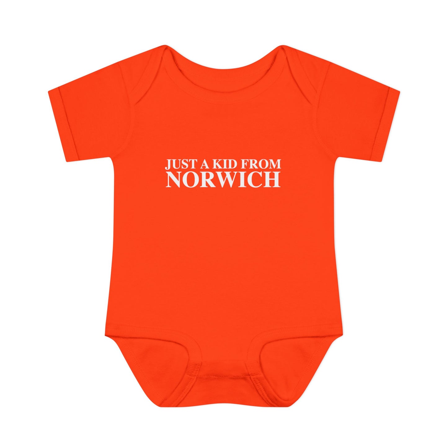 Just a kid from Norwich Infant Baby Rib Bodysuit