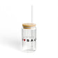 Saugatuck Vision Glass Can with Straw and Lid, 16oz