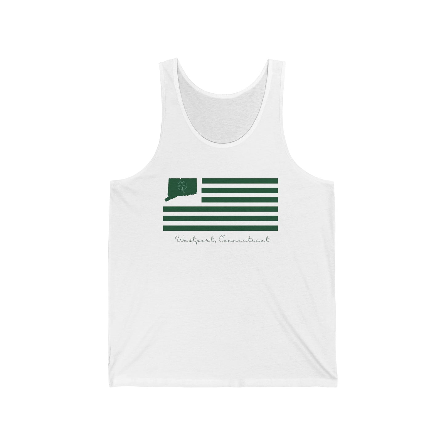 Westport Connecticut St Patrick’s Day Flag Unisex Jersey Tank Top