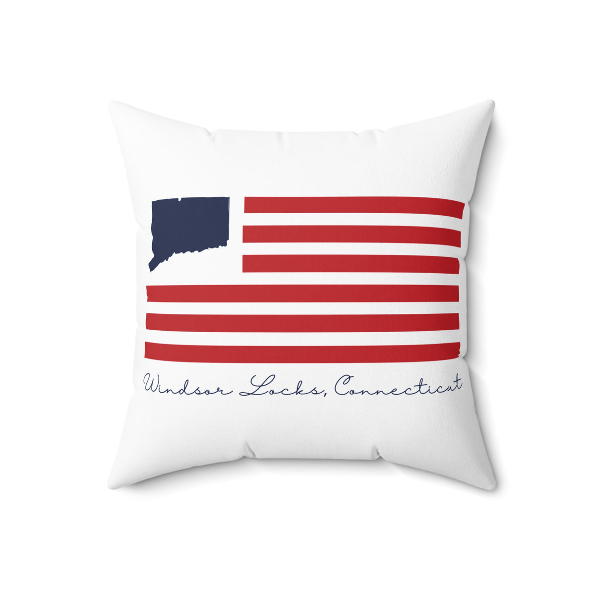 Windsor Locks Connecticut Flag Spun Polyester Square Pillow