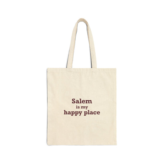 Salem  is My Happy Place Cotton Canvas Tote Bag