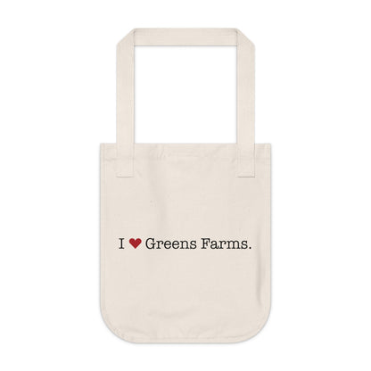 I Heart Greens Farms. Organic Canvas Tote Bag