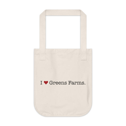 I Heart Greens Farms. Organic Canvas Tote Bag