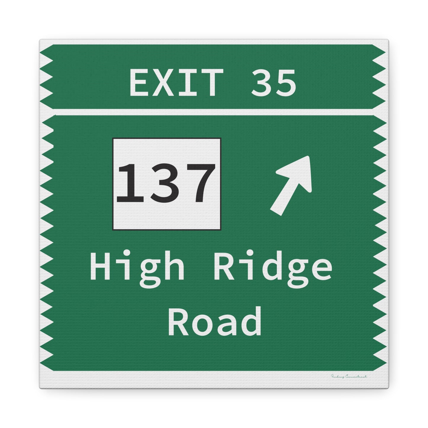 Vintage Merritt Parkway Exit 35 Sign Matte Canvas, Stretched, 1.25"