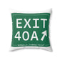 Vintage Exit 40A Merritt Parkway Sign Spun Polyester Square Pillow