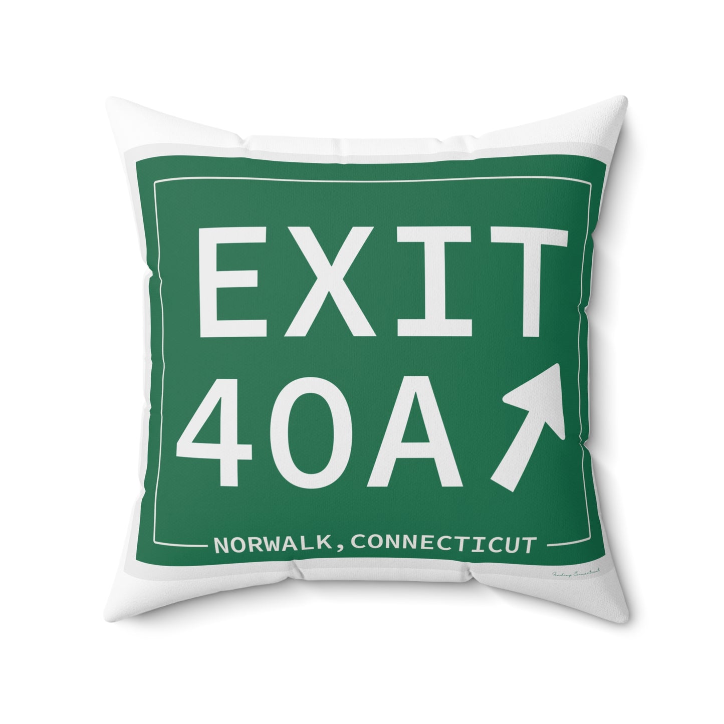 Vintage Exit 40A Merritt Parkway Sign Spun Polyester Square Pillow