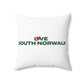 Love South Norwalk Spun Polyester Square Pillow